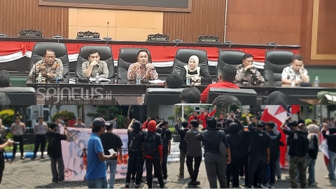 GMNI Jombang Demo DPRD, Tuntut Evaluasi MBG hingga Indeks Demokrasi