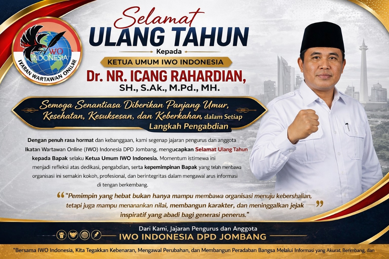 DPD Jombang Ucapkan HUT Ketua Umum IWO Icang Rahardian
