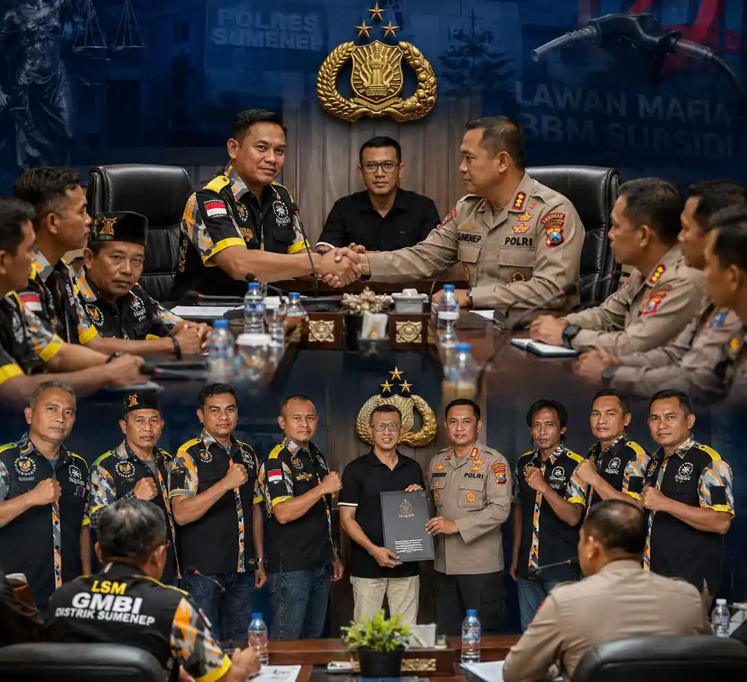 LSM GMBI Sumenep Audiensi dengan Polres, Siap Dukung Penuh Penegakan Hukum BBM Bersubsidi